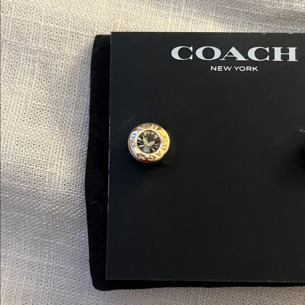 Coach Two-Tone Stud Earrings - Picture 3 of 3